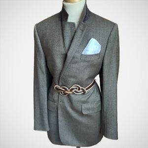 VINTAGE Neutral Italian Cashmere Tweed Oversized Blazer